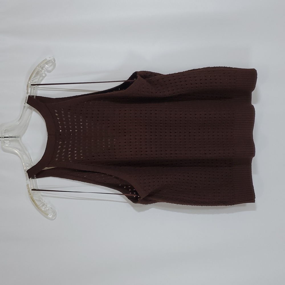 A New Day Woman's Crochet Vest ~ Chocolate Brown - Picture 6 of 10